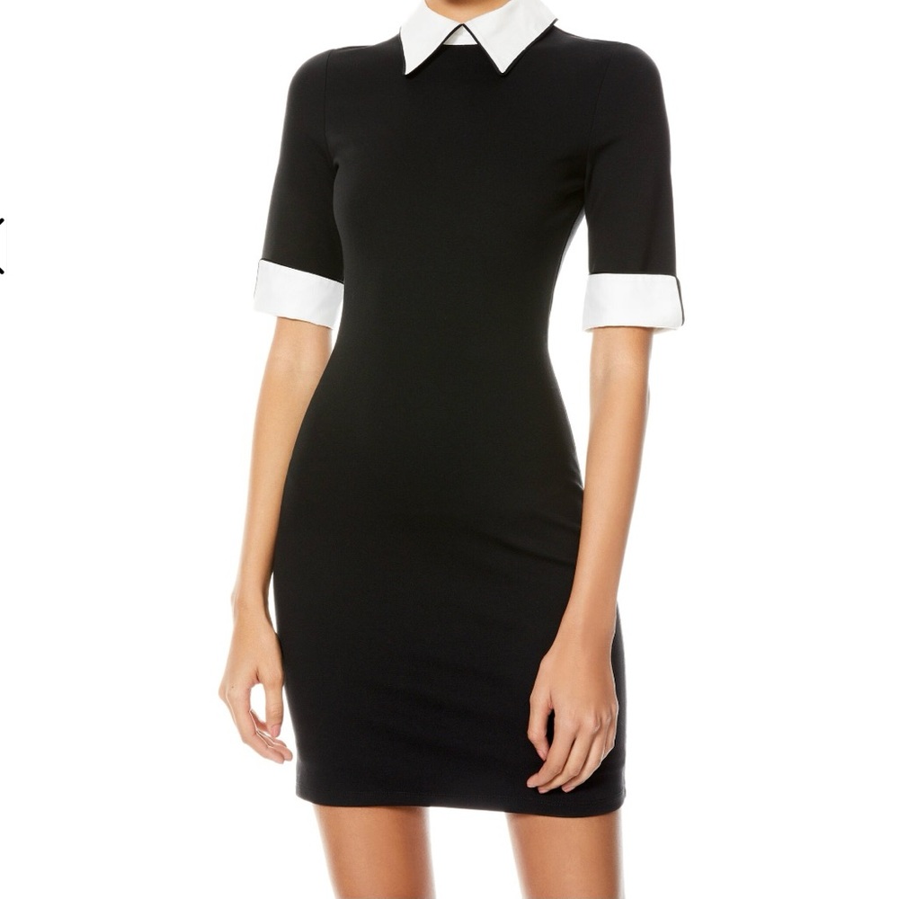 Alice & Olivia Classics DELORA COLLARED MINI DRESS